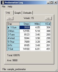 Pedometer Log screenshot